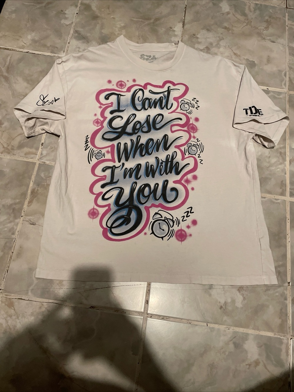 SZA SOS Tour Merch AirBrush Art Snooze Shirt SZ Large TDE